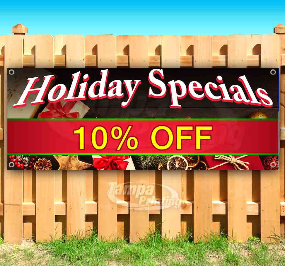 Holiday Special 13 oz Banner Heavy-Duty Vinyl Single-Sided with Metal Grommets Non-Fabric Holiday Special 13 oz Banner Heavy-Duty Vinyl Single-Sided with Metal Grommets Non-Fabric